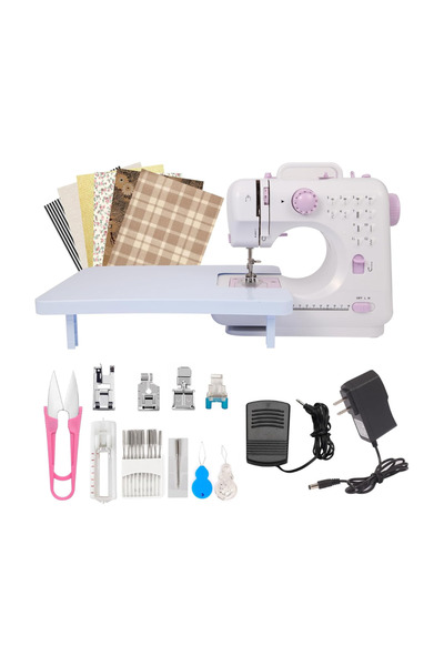 Generic Mini Sewing Machine-12 Built-in Stitch Patterns, 2-Speed Foot Pedal, Dual Power, Sewing Kit Included