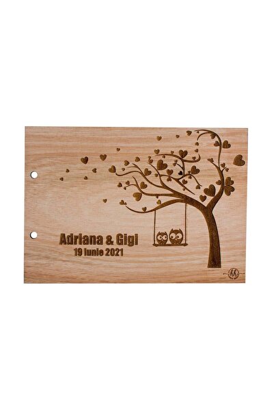 OEM Album Foto GuestBook Botez HH1606 Personalizat din lemn Fairy 30 x 21 cm