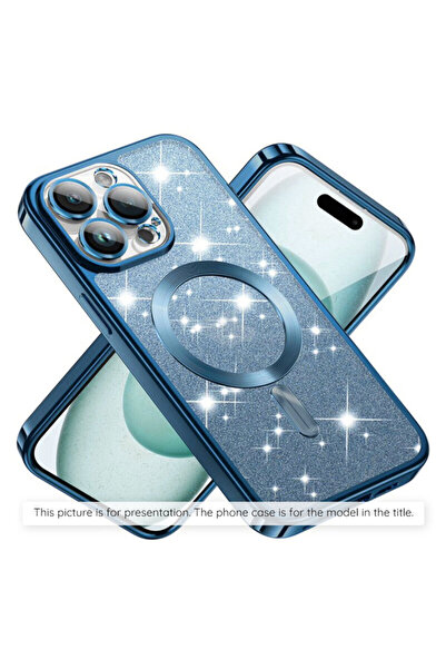 Techsuit Husa premium iPhone 17 Air Luxury Glitter MagSafe, albastră