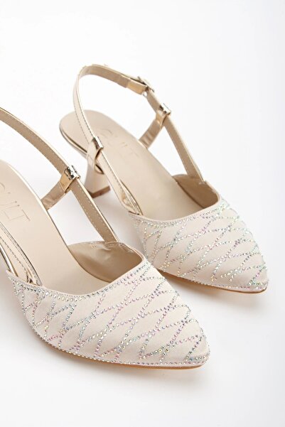 Satenora Verla Women's Satin Patterned Heeled Shoes