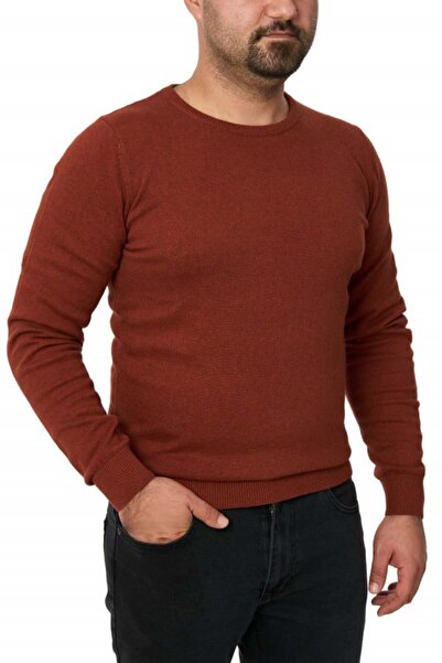 Centini Men's crew neck sweater, Glory, brick