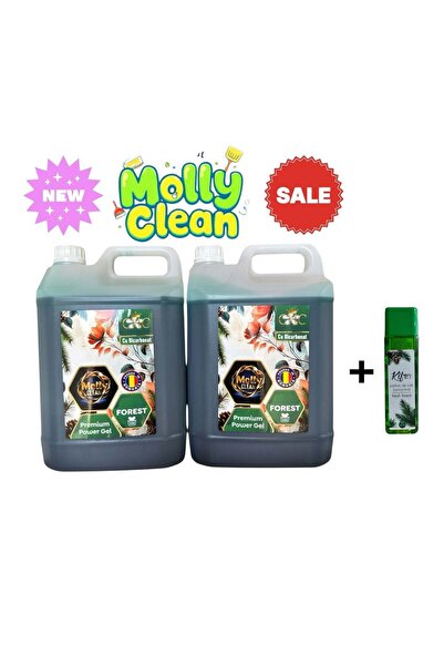 MOLLY CLEAN Pachetul cu 2 x 5 Litri Detergent Profesional Forest Cu Bicarbonat + Parfum de rufe Kifra 200 ml
