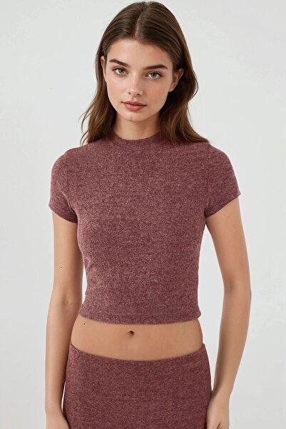 Hiccup Slim Fit Triko Crop Bluz