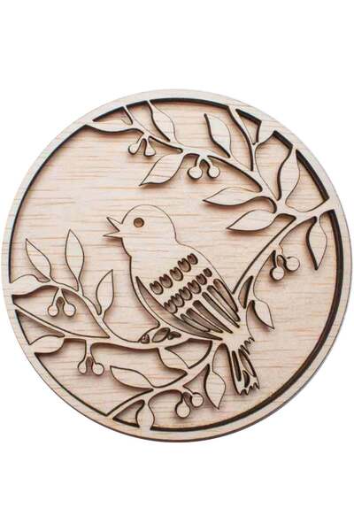 OEM Decor Vrabiuta Blank HH1519 din lemn pentru Licheni - 10x10 cm