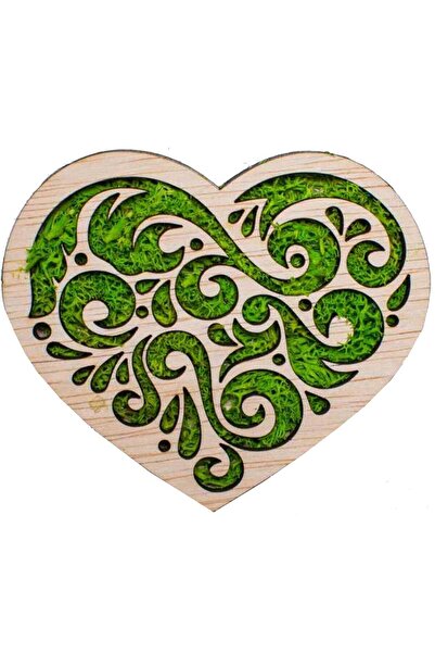 OEM Decor Inima HH1542 din lemn Personalizat cu Licheni - 20x17 cm