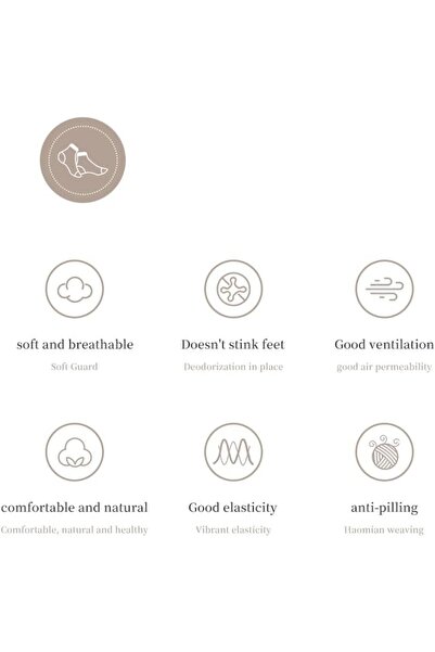 Generic Men's 100% Cotton Socks by Al Thuraya - Breathable, Odor-Resistant, Soft and Durable - 6 Pairs in Gi