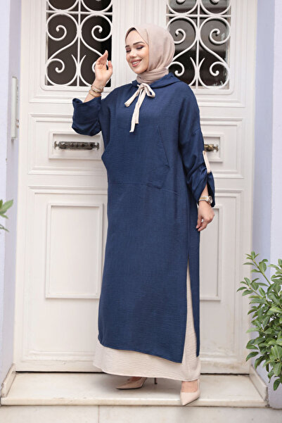 N.S NEVA STYLE Φόρεμα με κουκούλα Navy Blue Hijab 76612L