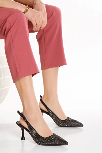 Satenora Siera Black Stone Evening Shoes