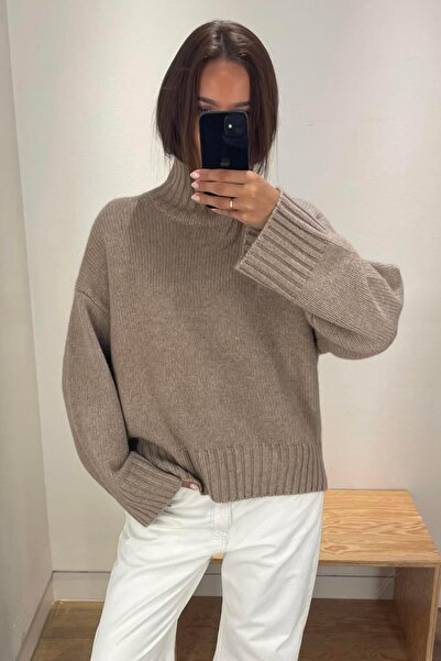 Madmext Mink High-Necked Women's Knitwear Sweater Mg2535