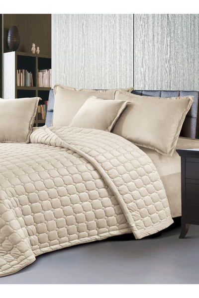 Generic طقم لحاف مخملي ناعم، طقم سرير ناعم مكون من 6 قطع، مقاس كينج 220×240 سم