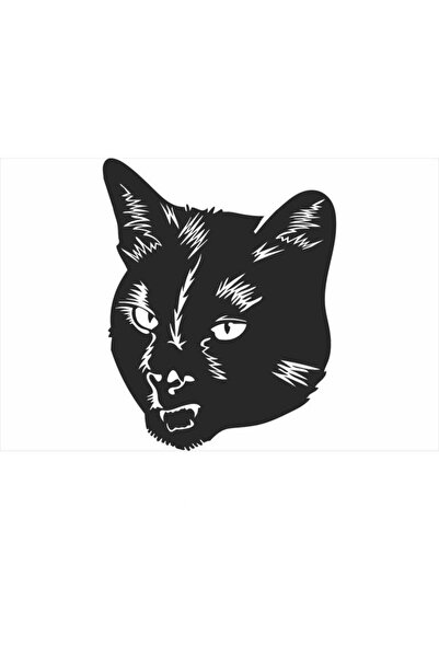 OEM Decor perete Personalizabil Cap de Pisica HHH194 din lemn - 29 L x 36 H (cm)