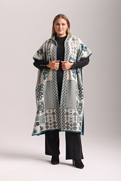 TOSIDRA TRİKO Triko Desenli panço 3042