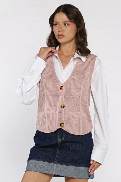 julude Powder Women's Buttoned Knit Vest (Available in S-M-L-Xl)