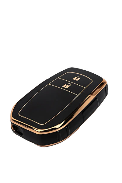 LUVLU Husa premium cheie Toyota 2 butoane, compatibila Yaris Camry Corolla Pr...