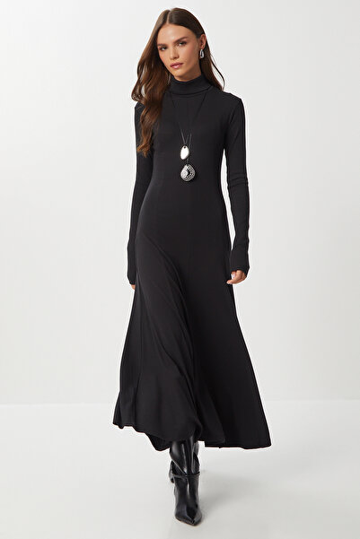 Lovelyİstanbul Φόρεμα μακρύ και φαρδύ LUB0235 ΜΑΥΡΟ