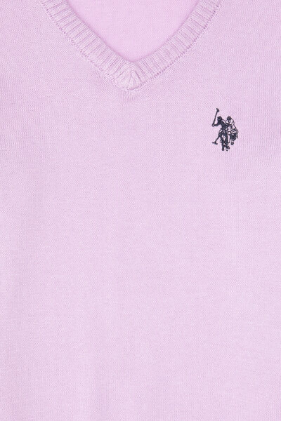 U.S. Polo Assn. Kız Çocuk Lila V Yaka Basic Kazak 50316777-VR034