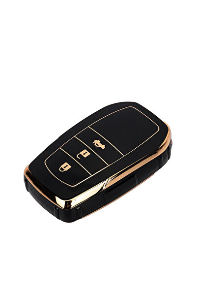 LUVLU Husa premium cheie Toyota 3 butoane compatibila Yaris Cross Highlander Hilux Camry Corolla C-HR RAV4