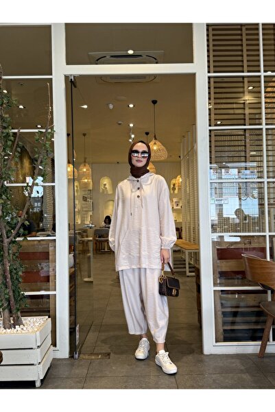 NS Moda Maya Hijab Set Cream-Model 534