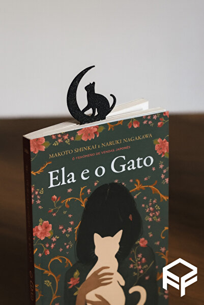 SORA DESIGN علامة كتاب بتصميم قطة وقمر مزخرفة