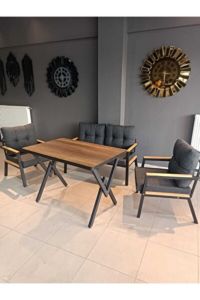 Serdemdizayn SERDEM-(ESTER)-2+1+1+MASA BAHÇE BALKON MOBİLYASI KOLTUK ANTRASİT