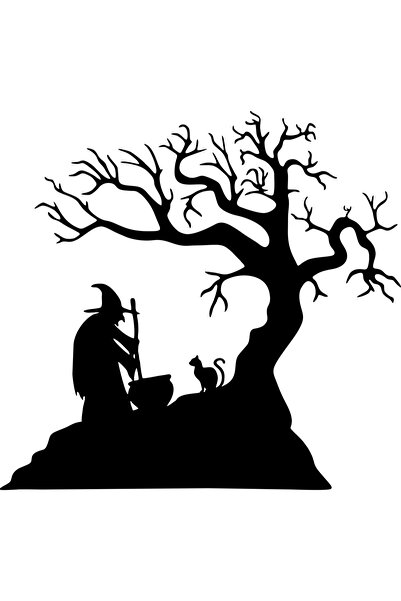 OEM Decor perete Halloween HH810 din lemn - 40 L x 37 H (cm)