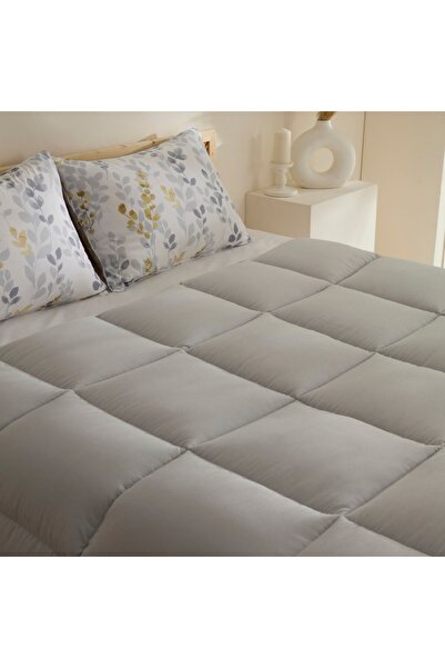 Karaca Leaf Graues Doppel Comforter Set 200x200+2x50x70