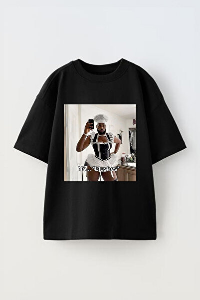 Anetos Μπλουζάκια No Bluses με τύπωμα Unisex Βαμβακερό Μαύρο oversized