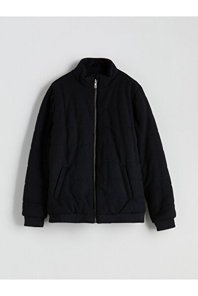 LC Waikiki Two Mt Shop Quality Lcw Kids Black Stand Collar Boys' Coat