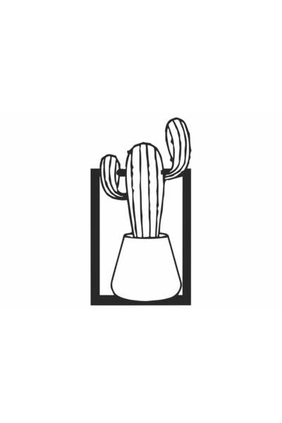 OEM Decor perete Personalizabil Cactus in Ghiveci HHH570 din lemn - 31 L x 58...