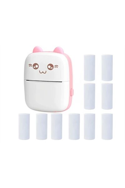 ABYZ Σετ μίνι θερμικού εκτυπωτή και 10 ρολά χαρτιού 57x25mm, Bluetooth, συμβατό με iOS/Android, εκτύπωση μέσω εφαρμογής