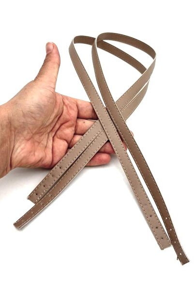 angel çanta aksesuar Angel Çanta Aksesuar Slim Model 70x1.2 cm Suni Deri Koyu Bej Renk Çift Çanta Sapı