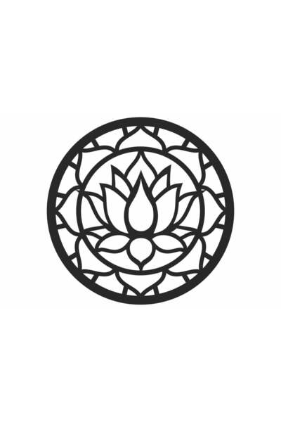 OEM Decor perete Personalizabil Floare Lotus Mandala HHH426 din lemn - 38 L x...