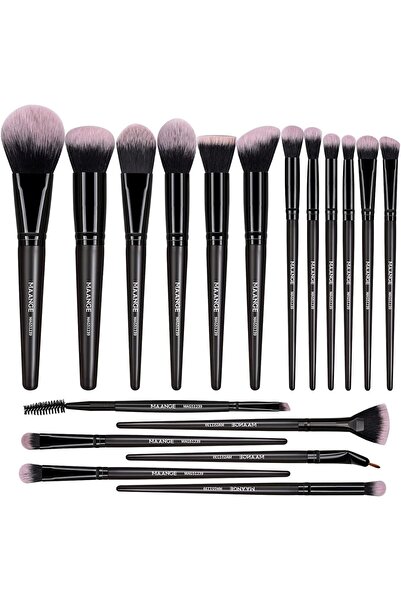 MAANGE مجموعة فرش مكياج صناعية فاخرة مكونة من 18 قطعة، كريم أساس ناعم، بودرة، محدد عيون، ظلال عيون، مكياج