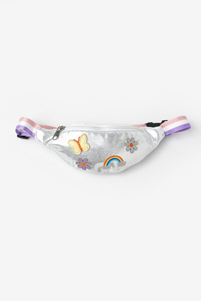 Le Mabelle Gümüş Gökkuşağı Figürlü Kız Çocuk Bel Çantası