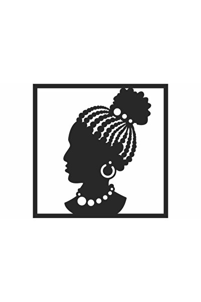 OEM Decor perete Personalizabil Doamna Afro HHH109 din lemn - 38 L x 38 H (cm)