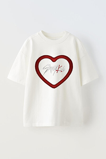 Anetos Μπλουζάκι Stray Kids με τύπωμα Unisex Βαμβακερό Λευκό oversized