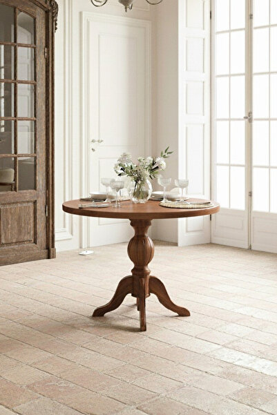 Woodenbend Lores Ceviz Yuvarlak Masa 100x100 cm – Modern Minimal Ahşap Yemek ...