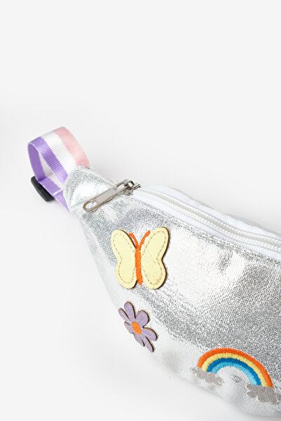 Le Mabelle Gümüş Gökkuşağı Figürlü Kız Çocuk Bel Çantası