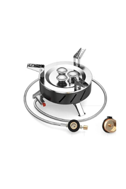 Generic موقد غاز صغير الحجم للاستخدام الخارجي - موقد تخييم محمول عالي الطاقة بقوة 4500 واط مع إشعال بلمسة واحدة