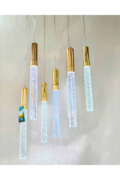 Universal 7 Kollu Premium Kalite Gold Led Avize