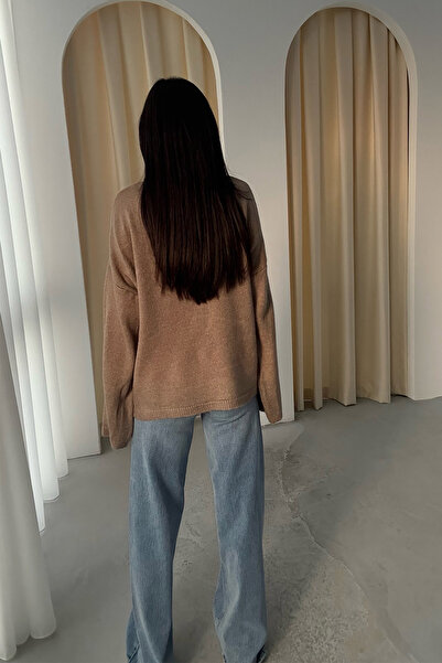 Seda Yalçın Atelier Πλεκτό πουλόβερ Pinterest με λαιμόκοψη με βιζόν