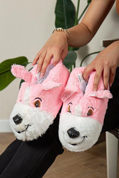 Miss dark Λούτρινες παντόφλες με χαριτωμένη φιγούρα σκύλου Unisex Animal Slippers