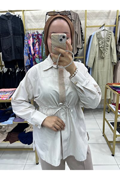 Camelya Fashion Taşlı Büzgülü Ceket