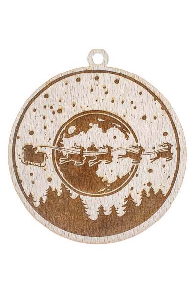 OEM Glob de Craciun HH911 din Lemn Model Sania lui Mos Craciun