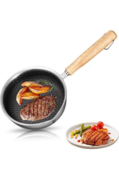 erorex Mini Pfanne 13Cm Antihaft Wabenpfanne Mit Wabenstruktur Ideal Zum Braten Von Eiern, Speck, Schinken