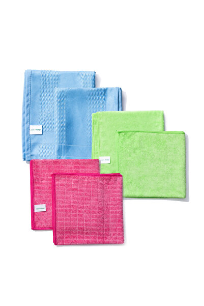 CooknKeep مجموعة من 6 قطع من قماش المايكروفايبر