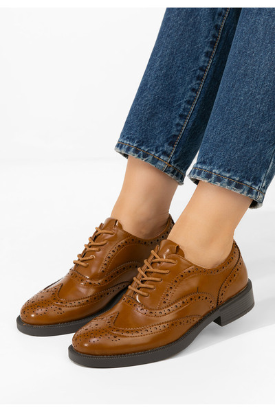 B T Shoes Pantofi dama brogue Valira camel
