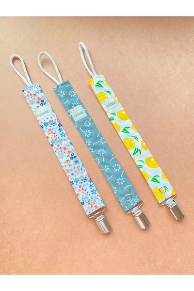 Le Petite Histoire 3'lü Emzik Askısı - Emzik Zinciri %100 Pamuk - Yıkanabilir