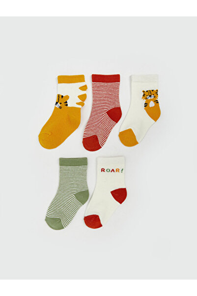 LC Waikiki Sari Printed Baby Boy Socks 5-Pack