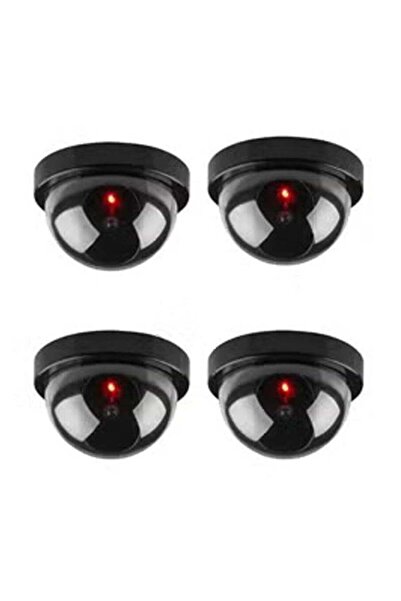 Generic Dummy Surveillance Camera with Blinking Red Light, Pack of 4